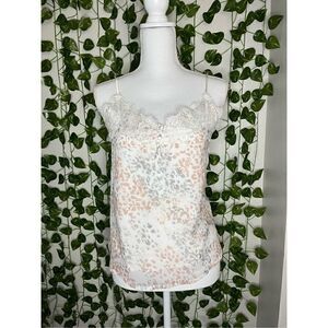Abercrombie & Fitch Multicolor Lace Trim Collar Strap Camisole Top Size Small